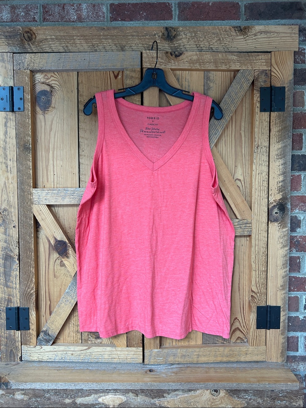 Torrid Coral V-Neck Jersey Knit Casual everyday Tank Top size 2XL